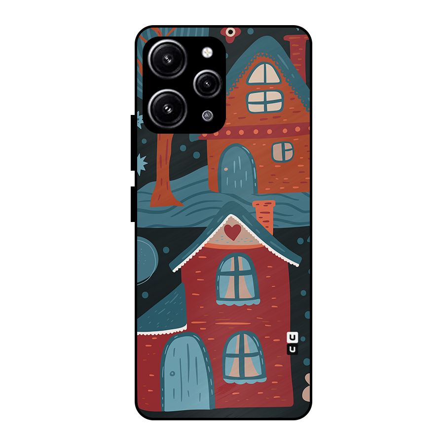 Nordic Arts Houses Glass Back Case for Redmi 12 4G