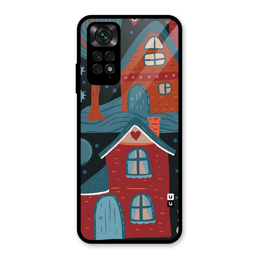 Nordic Arts Houses Glass Back Case for Redmi Note 11S