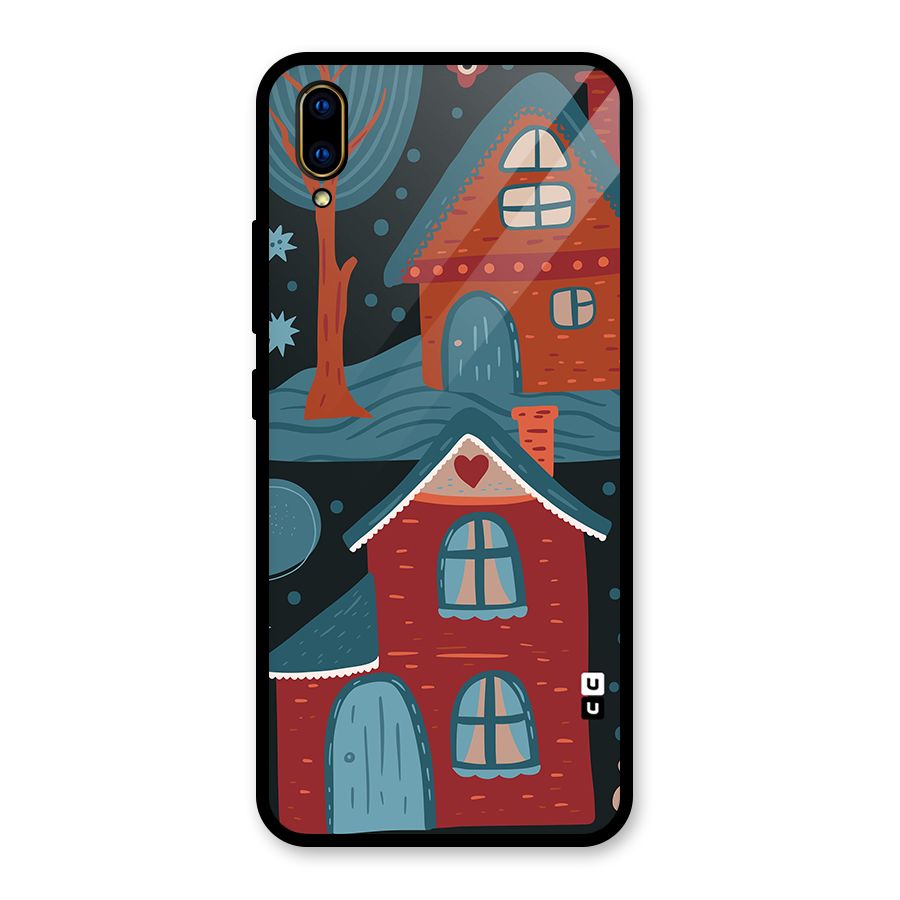 Nordic Arts Houses Glass Back Case for Vivo V11 Pro