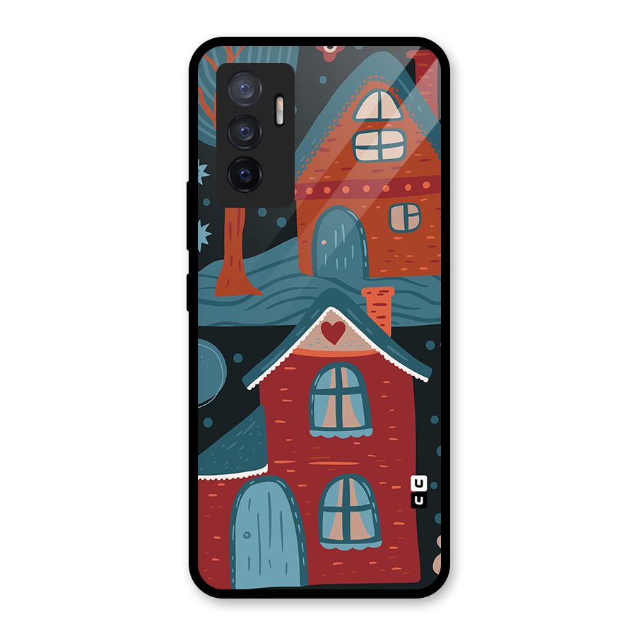 Nordic Arts Houses Glass Back Case for Vivo V23e