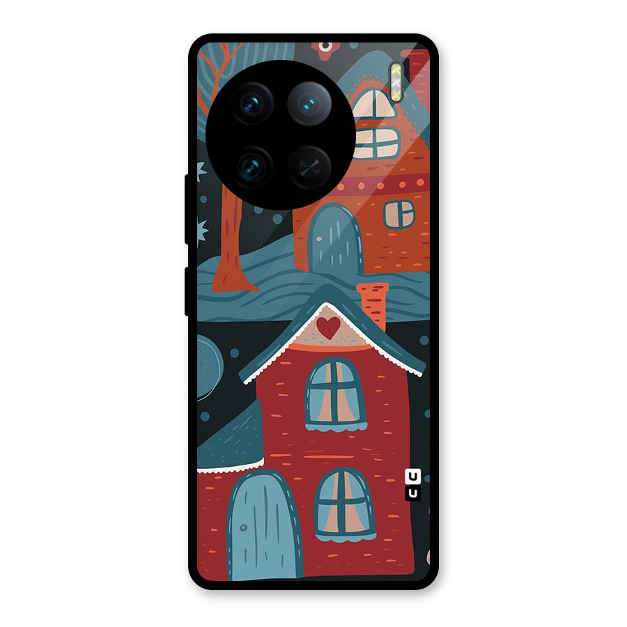 Nordic Arts Houses Glass Back Case for Vivo X90 Pro