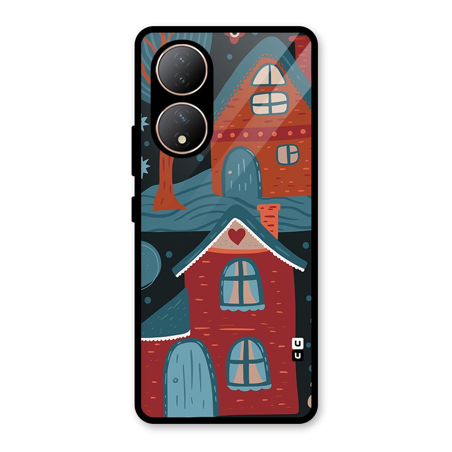 Nordic Arts Houses Glass Back Case for Vivo Y100