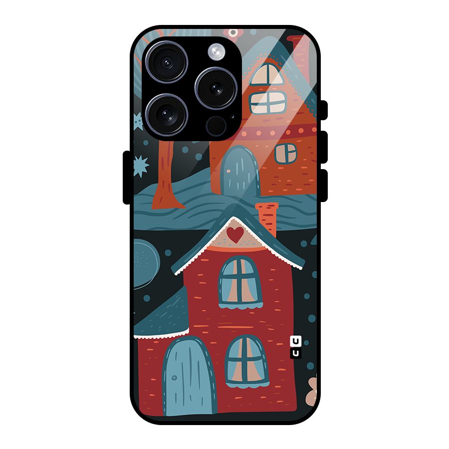 Nordic Arts Houses Glass Back Case for iPhone 15 Pro