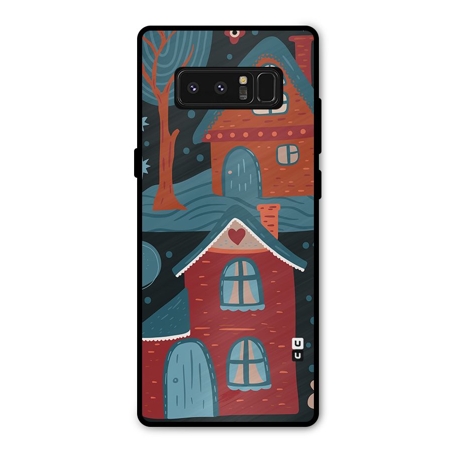 Nordic Arts Houses Metal Back Case for Galaxy Note 8