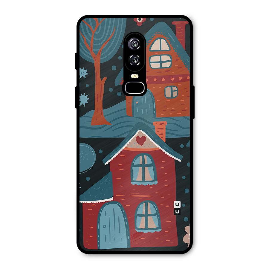 Nordic Arts Houses Metal Back Case for OnePlus 6