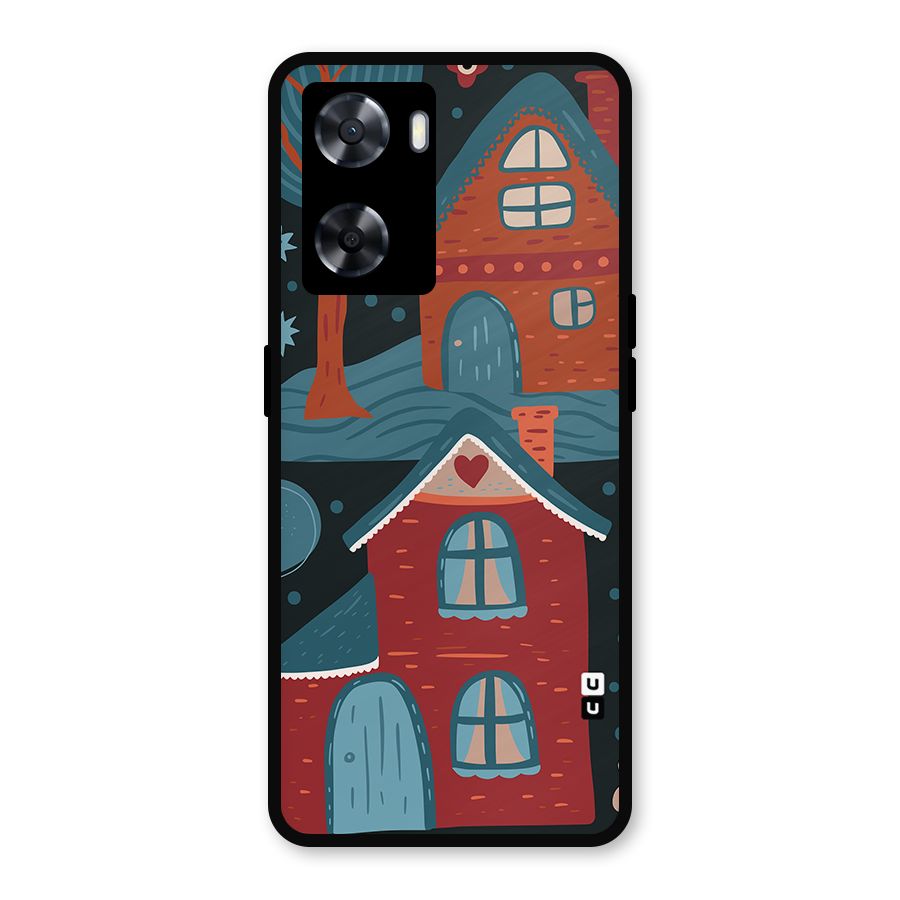 Nordic Arts Houses Metal Back Case for Oppo A57 2022
