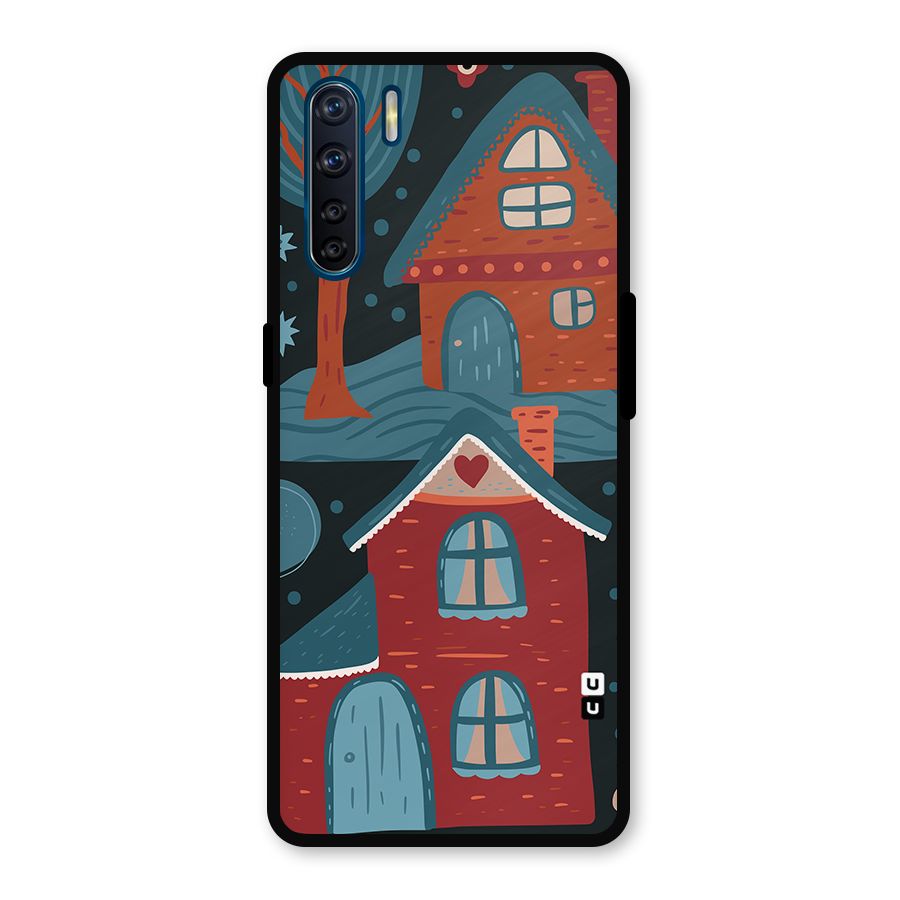 Nordic Arts Houses Metal Back Case for Oppo F15