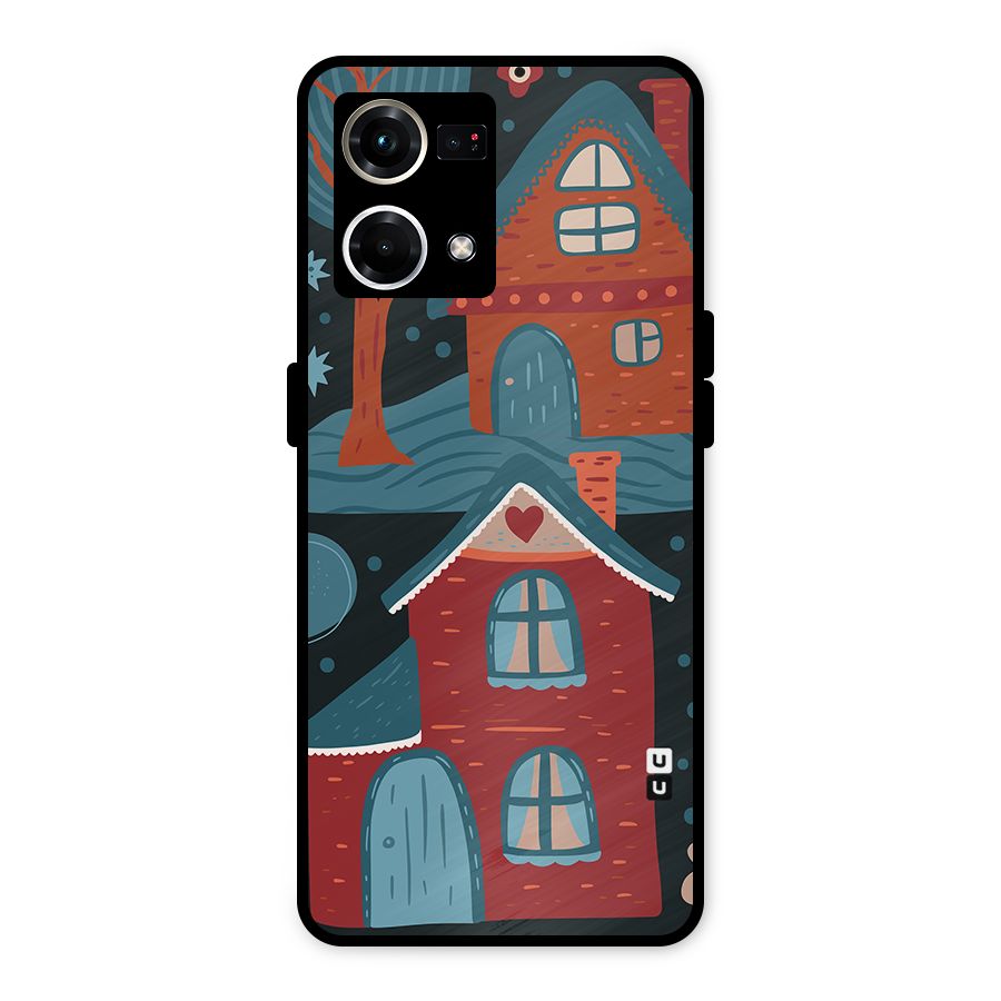 Nordic Arts Houses Metal Back Case for Oppo F21 Pro 4G
