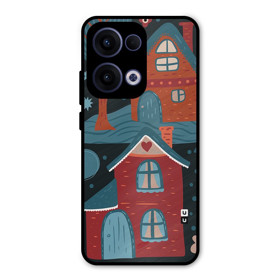 Nordic Arts Houses Metal Back Case for Oppo Reno13