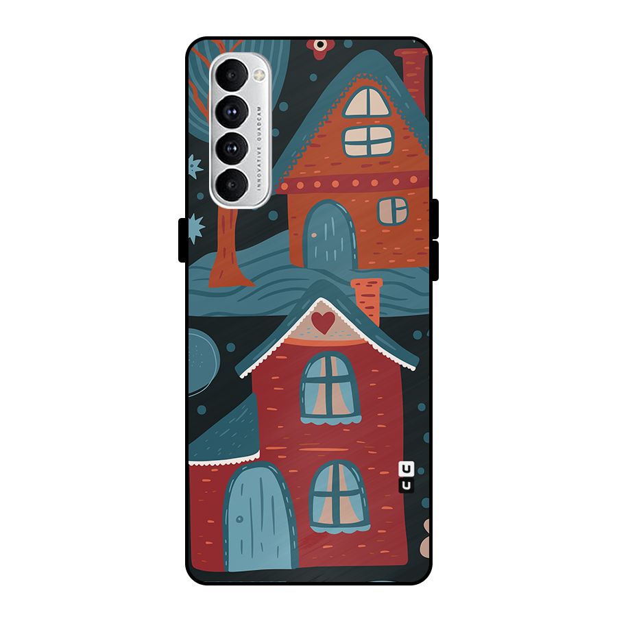 Nordic Arts Houses Metal Back Case for Oppo Reno4 Pro