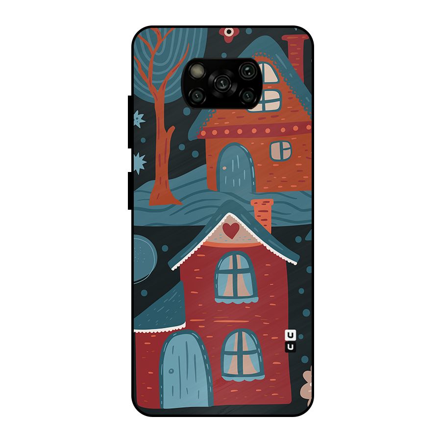 Nordic Arts Houses Metal Back Case for Poco X3