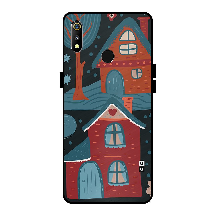 Nordic Arts Houses Metal Back Case for Realme 3