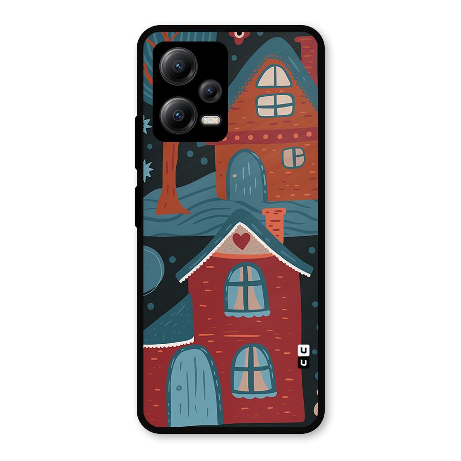 Nordic Arts Houses Metal Back Case for Redmi Note 12 5G