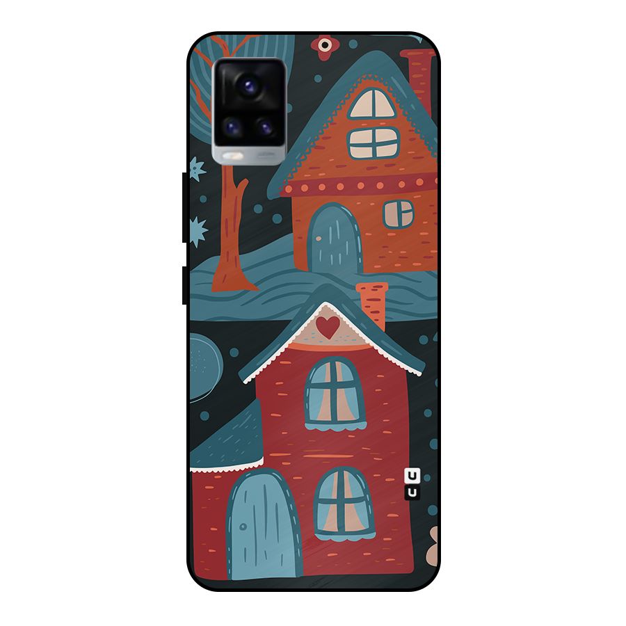 Nordic Arts Houses Metal Back Case for Vivo V20 2021