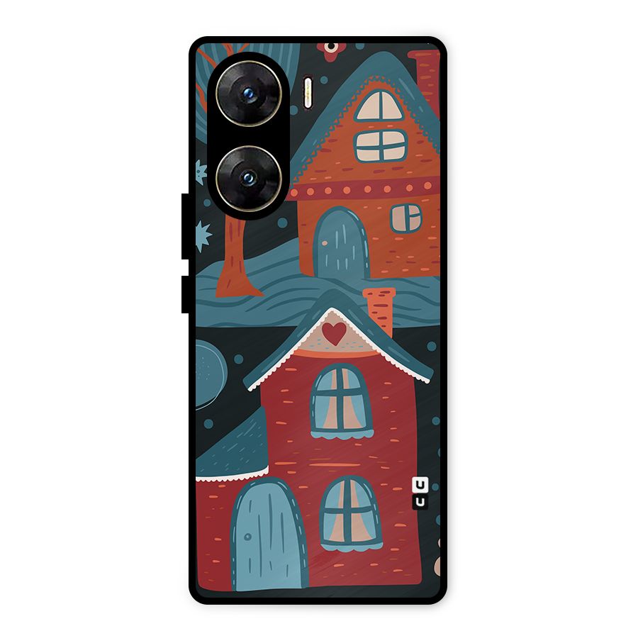Nordic Arts Houses Metal Back Case for Vivo V29e