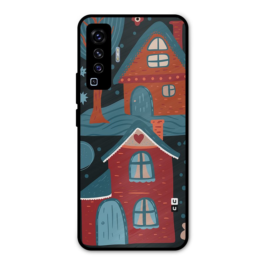 Nordic Arts Houses Metal Back Case for Vivo X50