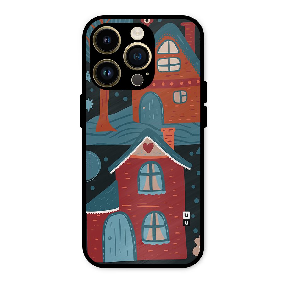 Nordic Arts Houses Metal Back Case for iPhone 14 Pro