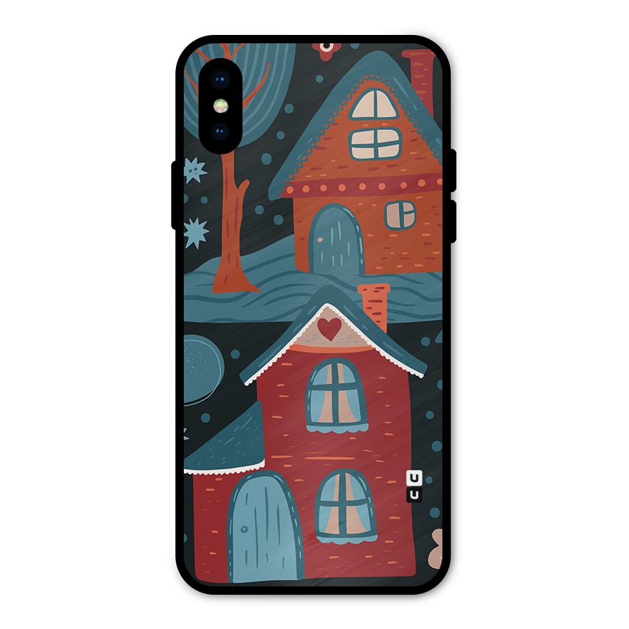 Nordic Arts Houses Metal Back Case for iPhone XS
