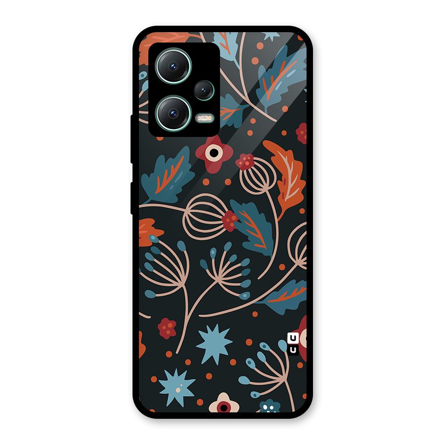 Nordic Arts Leaves Glass Back Case for Poco X5