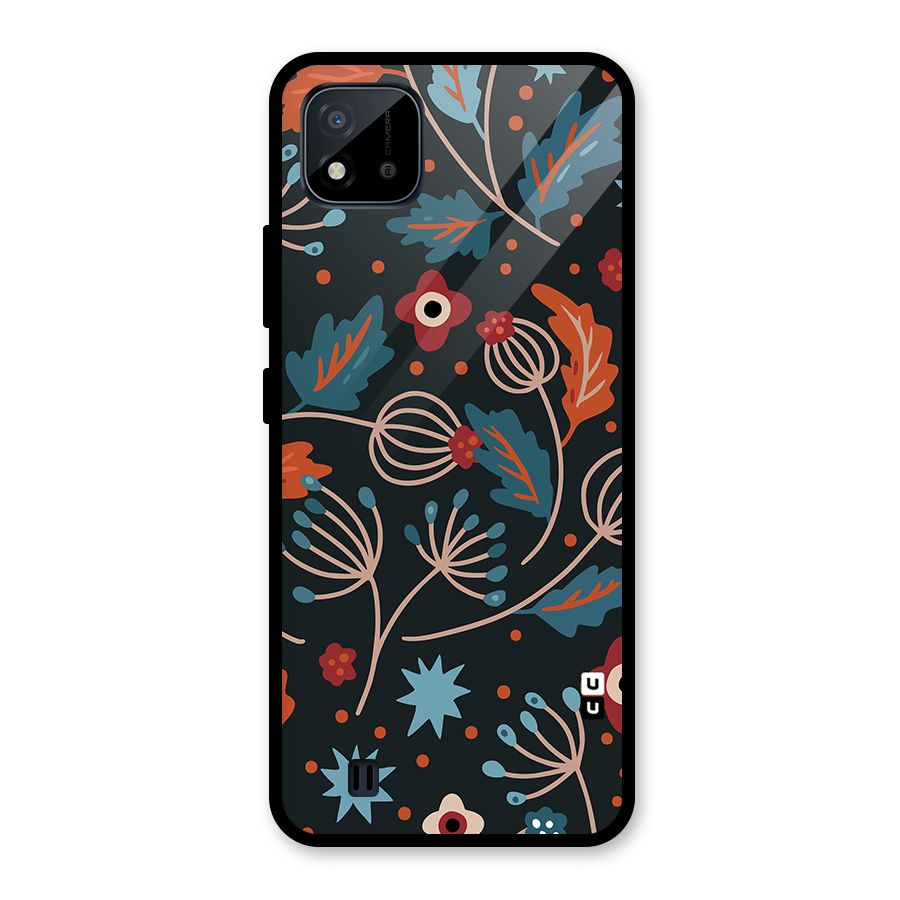 Nordic Arts Leaves Glass Back Case for Realme C11 2021