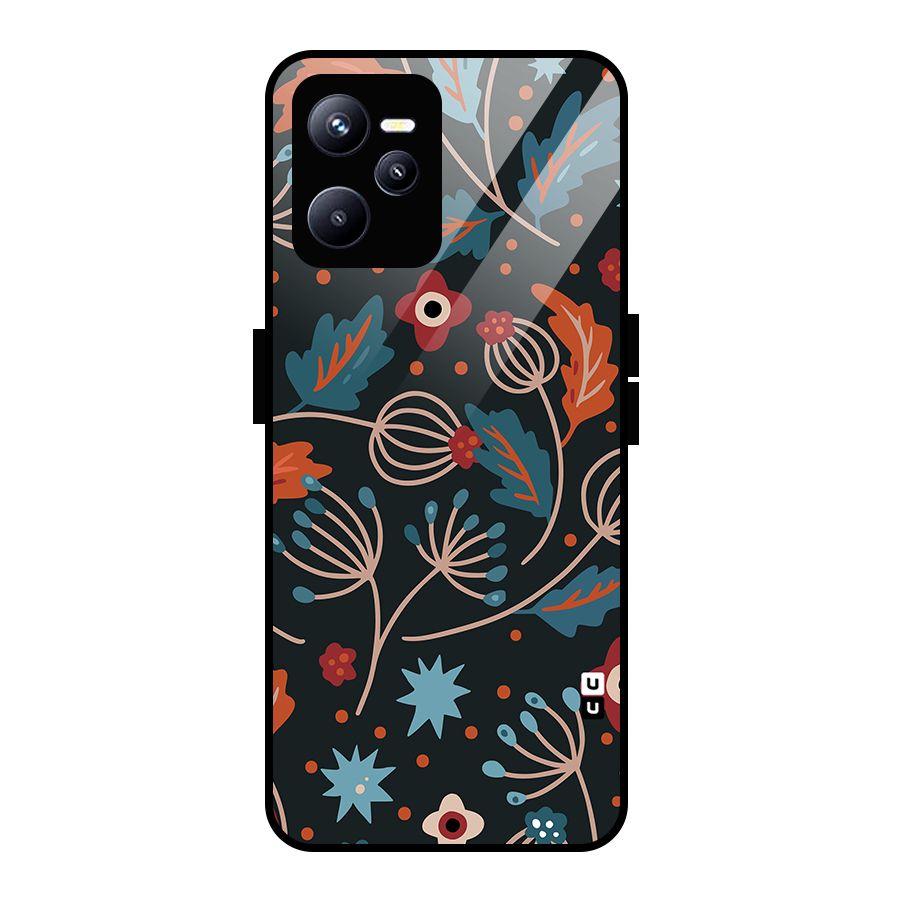 Nordic Arts Leaves Glass Back Case for Realme C35
