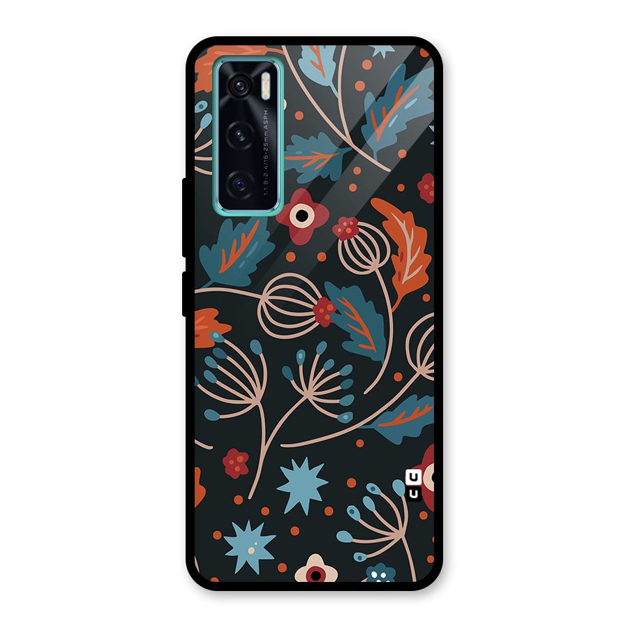 Nordic Arts Leaves Glass Back Case for Vivo V20 SE