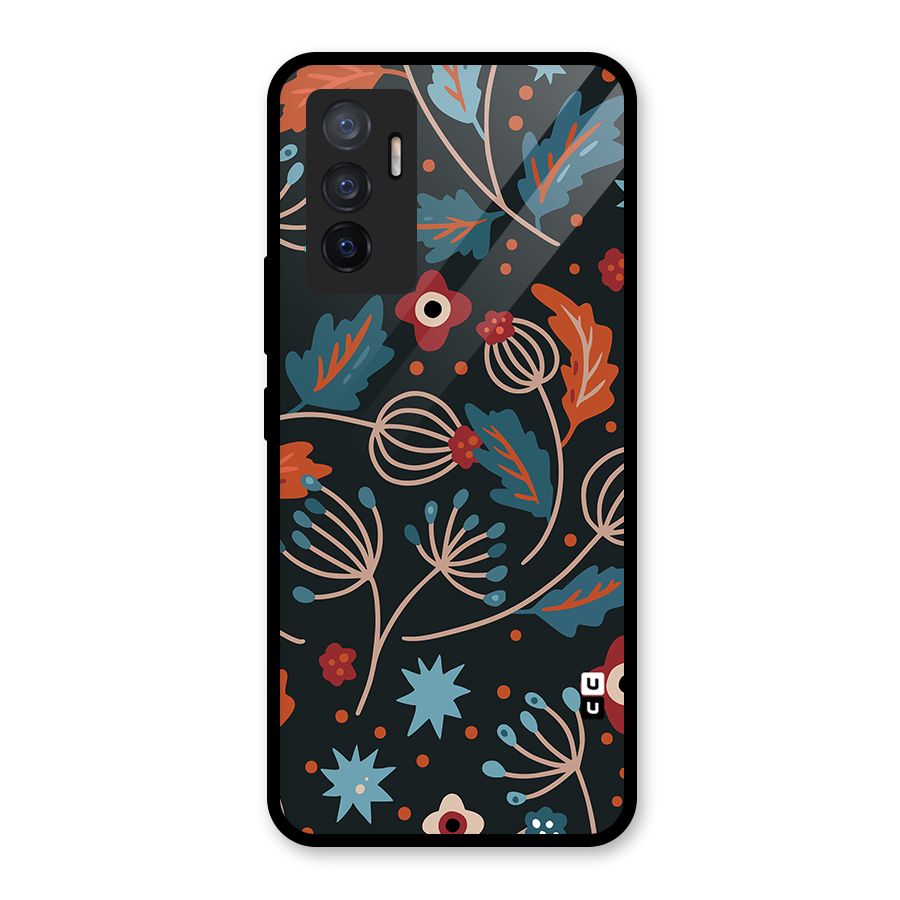 Nordic Arts Leaves Glass Back Case for Vivo V23e