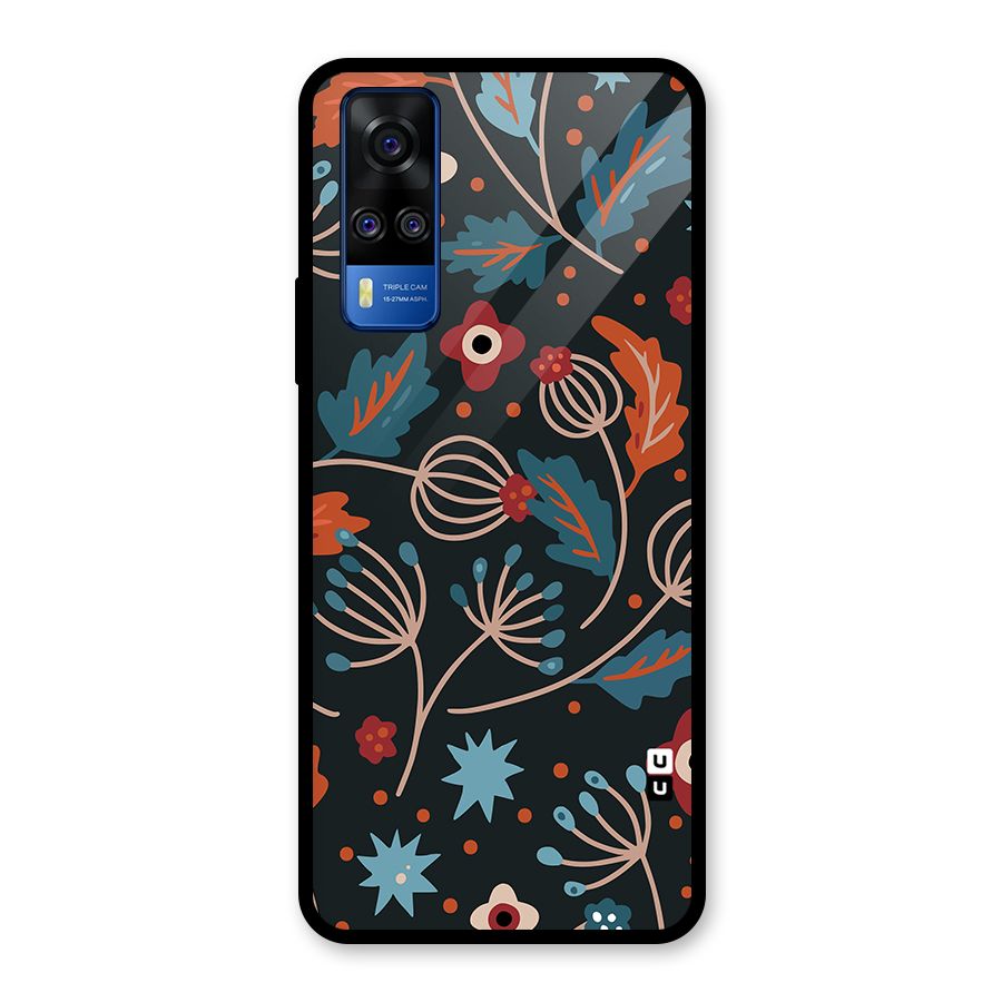 Nordic Arts Leaves Glass Back Case for Vivo Y31
