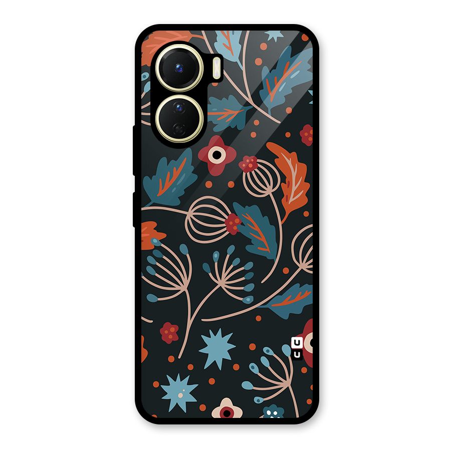 Nordic Arts Leaves Glass Back Case for Vivo Y56