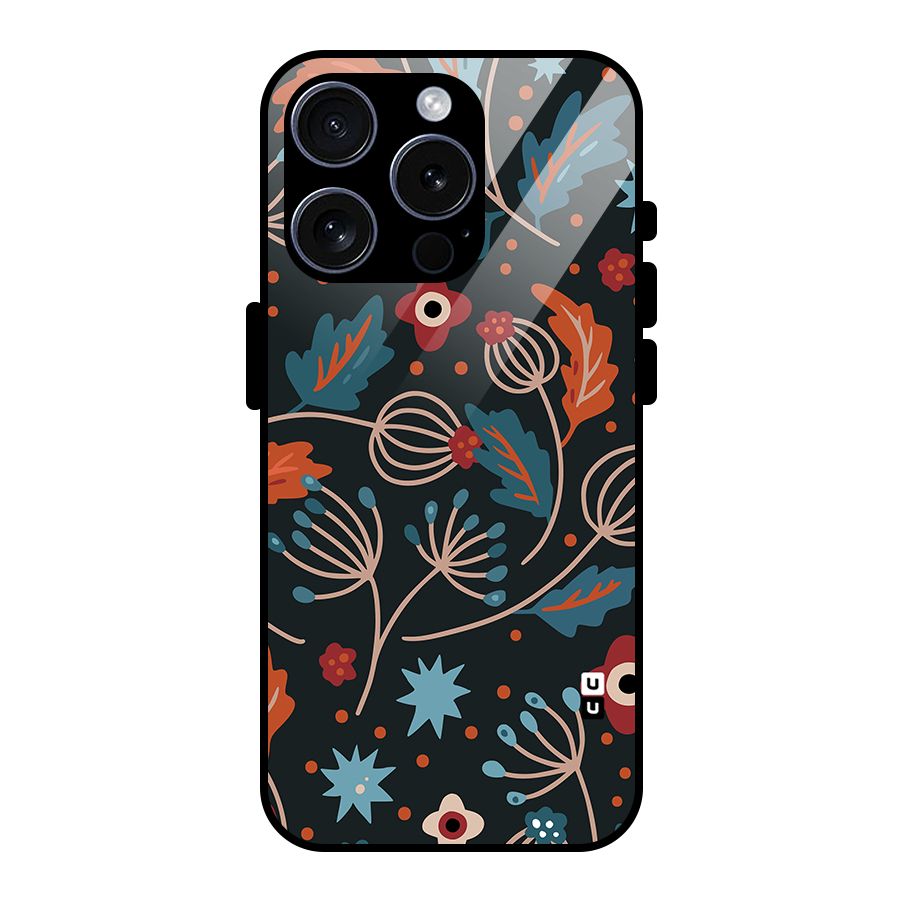 Nordic Arts Leaves Glass Back Case for iPhone 15 Pro