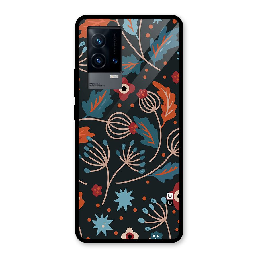 Nordic Arts Leaves Glass Back Case for iQOO 9 5G
