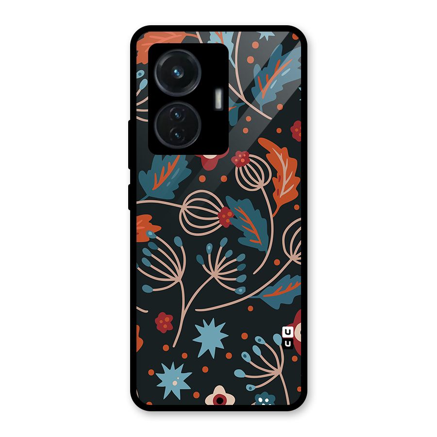 Nordic Arts Leaves Glass Back Case for iQOO Z6 44W