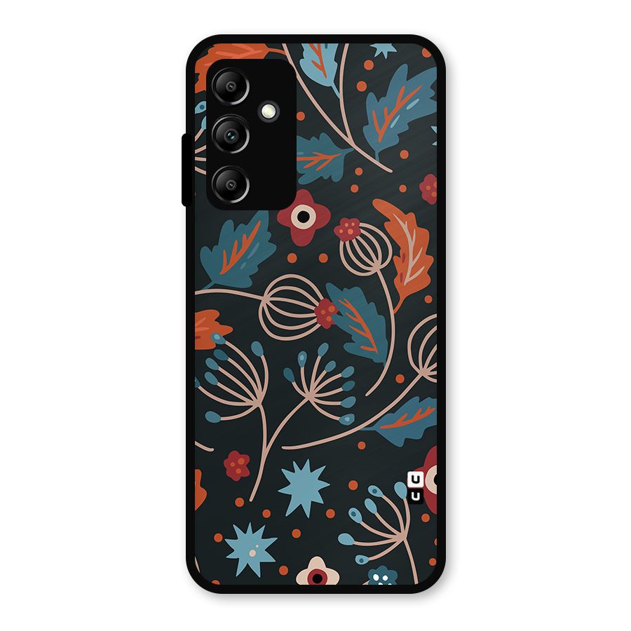 Nordic Arts Leaves Metal Back Case for Galaxy A14 5G