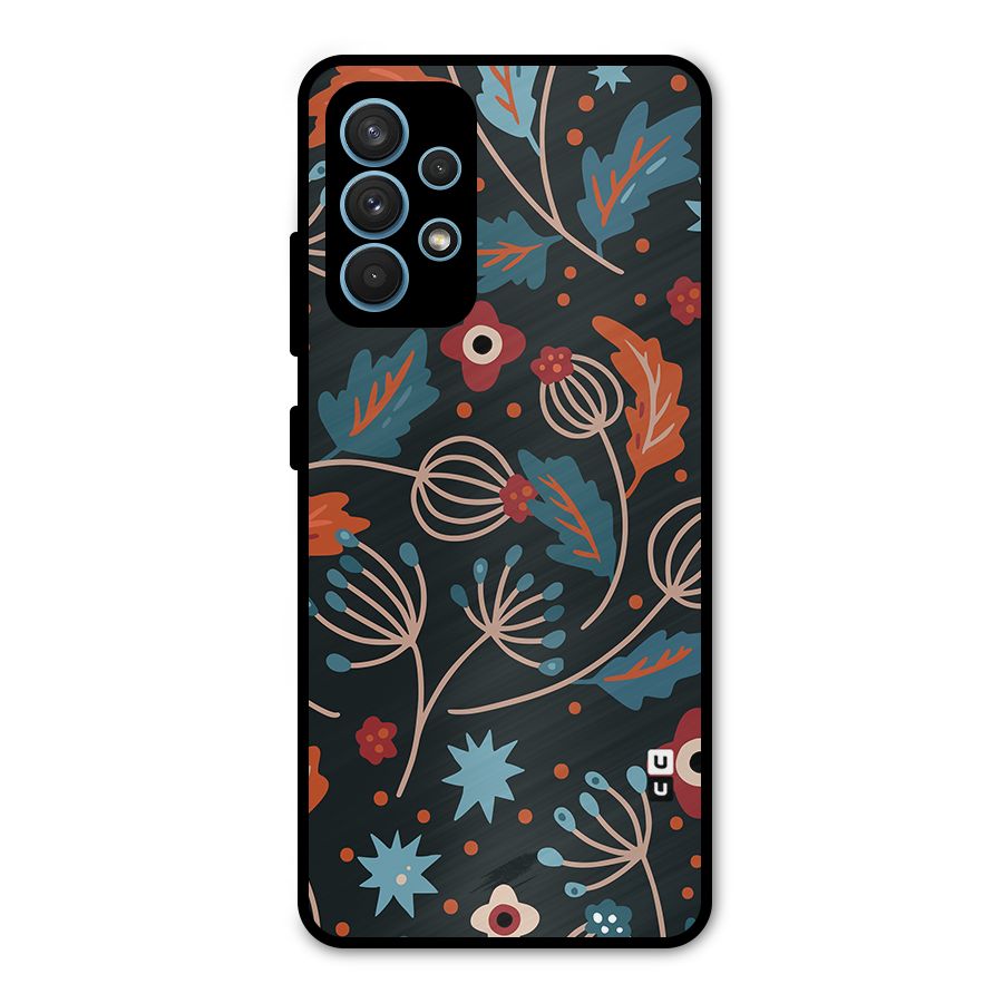 Nordic Arts Leaves Metal Back Case for Galaxy A32