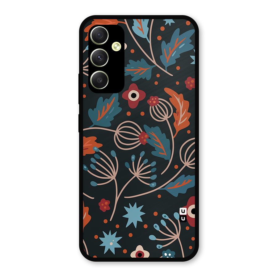 Nordic Arts Leaves Metal Back Case for Galaxy A34