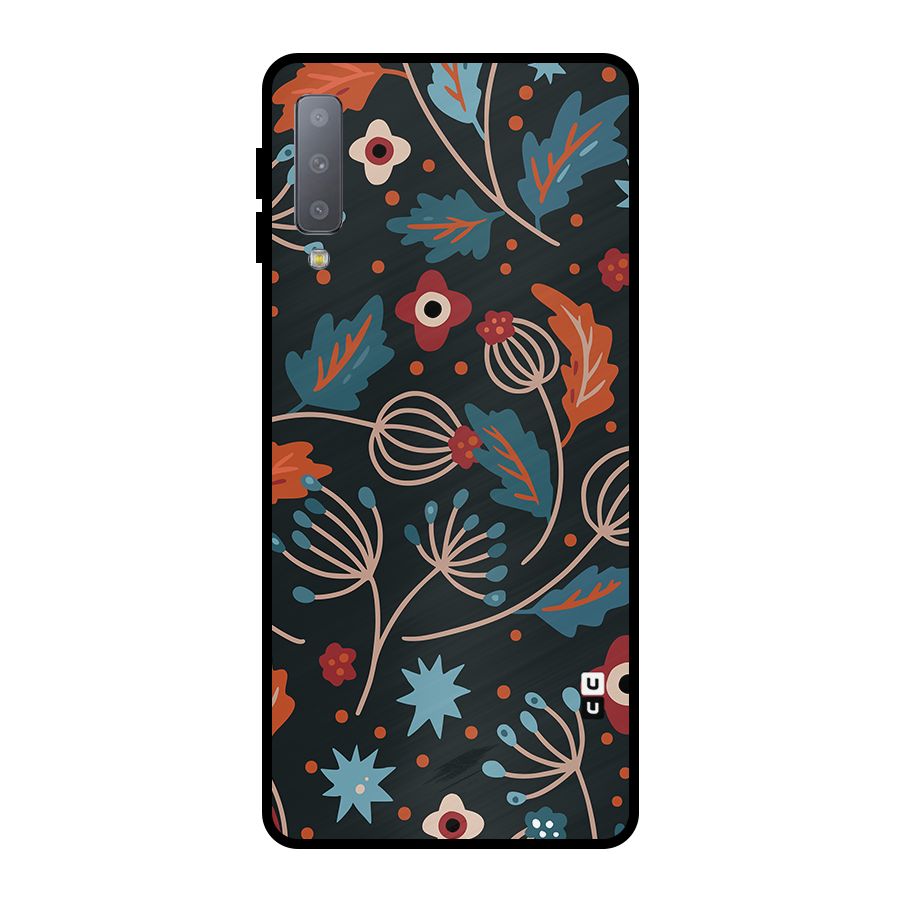 Nordic Arts Leaves Metal Back Case for Galaxy A7 (2018)