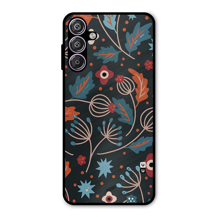 Nordic Arts Leaves Metal Back Case for Galaxy F15