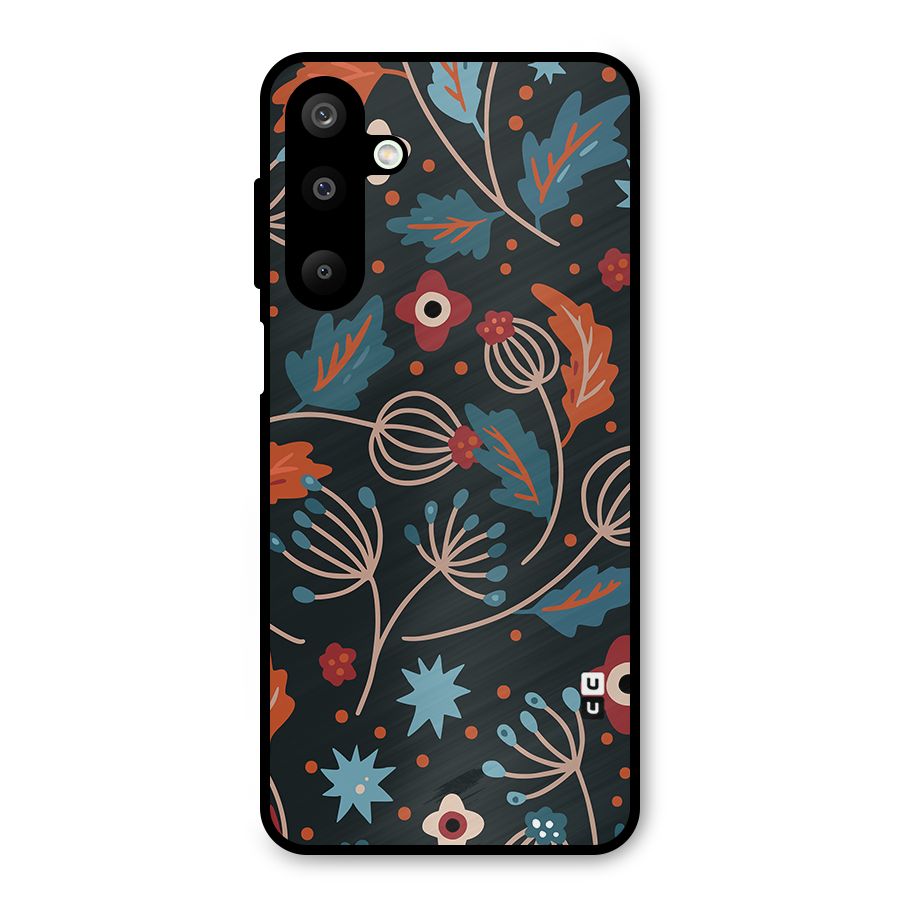 Nordic Arts Leaves Metal Back Case for Galaxy M16