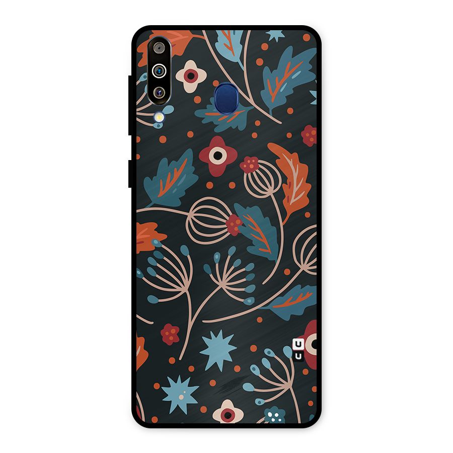 Nordic Arts Leaves Metal Back Case for Galaxy M30