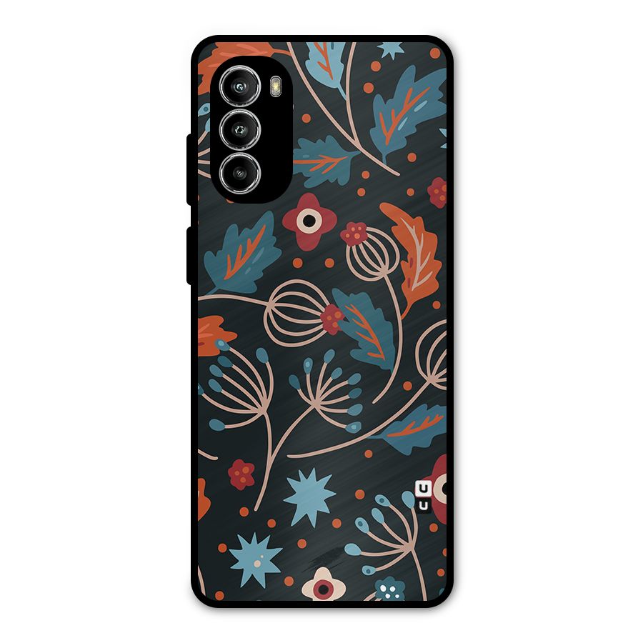 Nordic Arts Leaves Metal Back Case for Moto G52