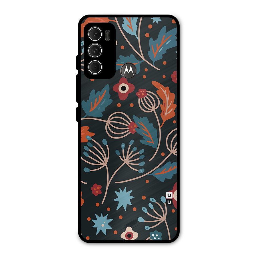Nordic Arts Leaves Metal Back Case for Moto G60