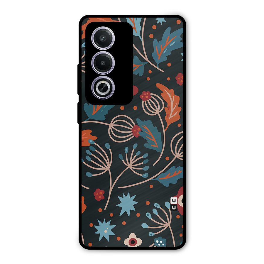 Nordic Arts Leaves Metal Back Case for Oppo A3 Pro