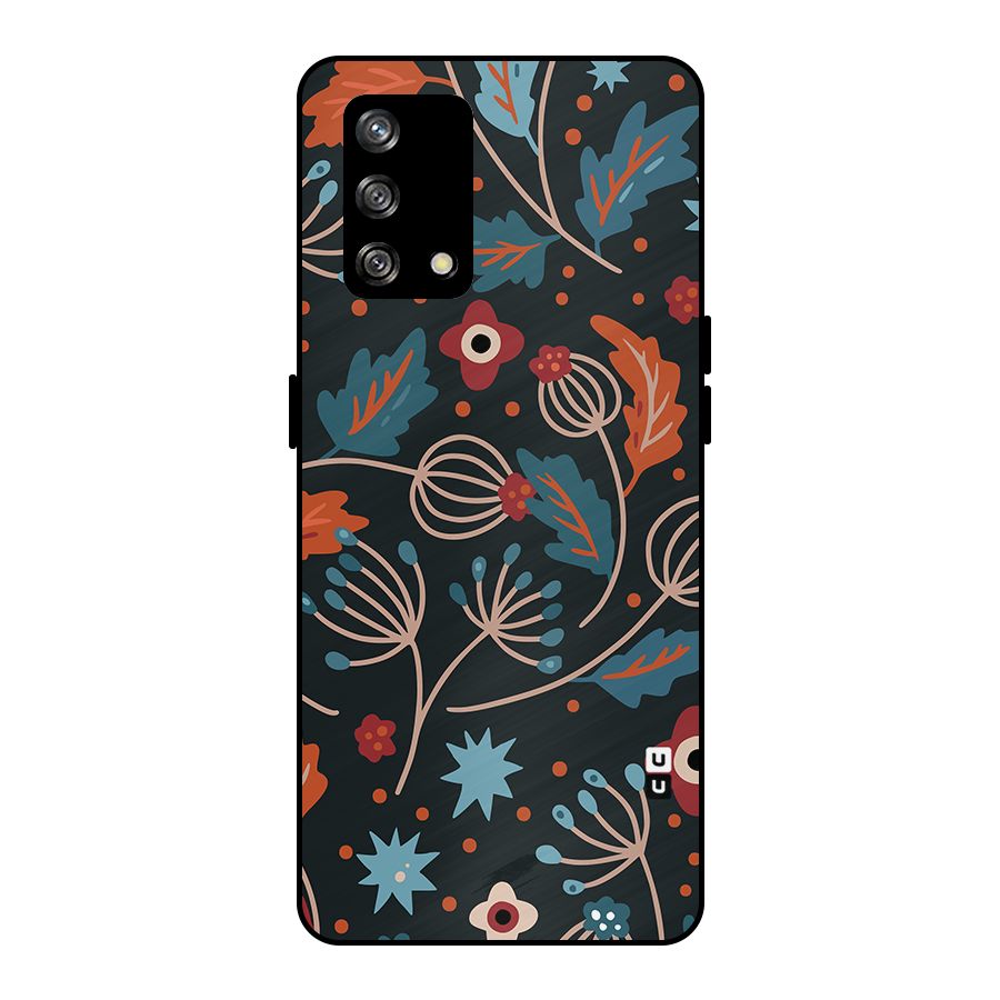 Nordic Arts Leaves Metal Back Case for Oppo F19