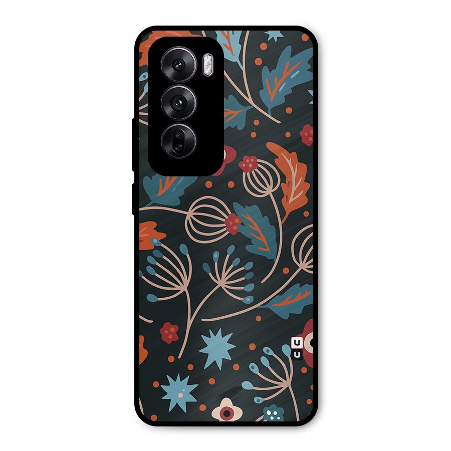 Nordic Arts Leaves Metal Back Case for Oppo Reno12