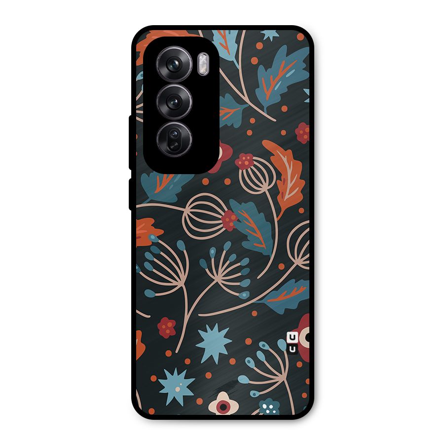 Nordic Arts Leaves Metal Back Case for Oppo Reno12 Pro