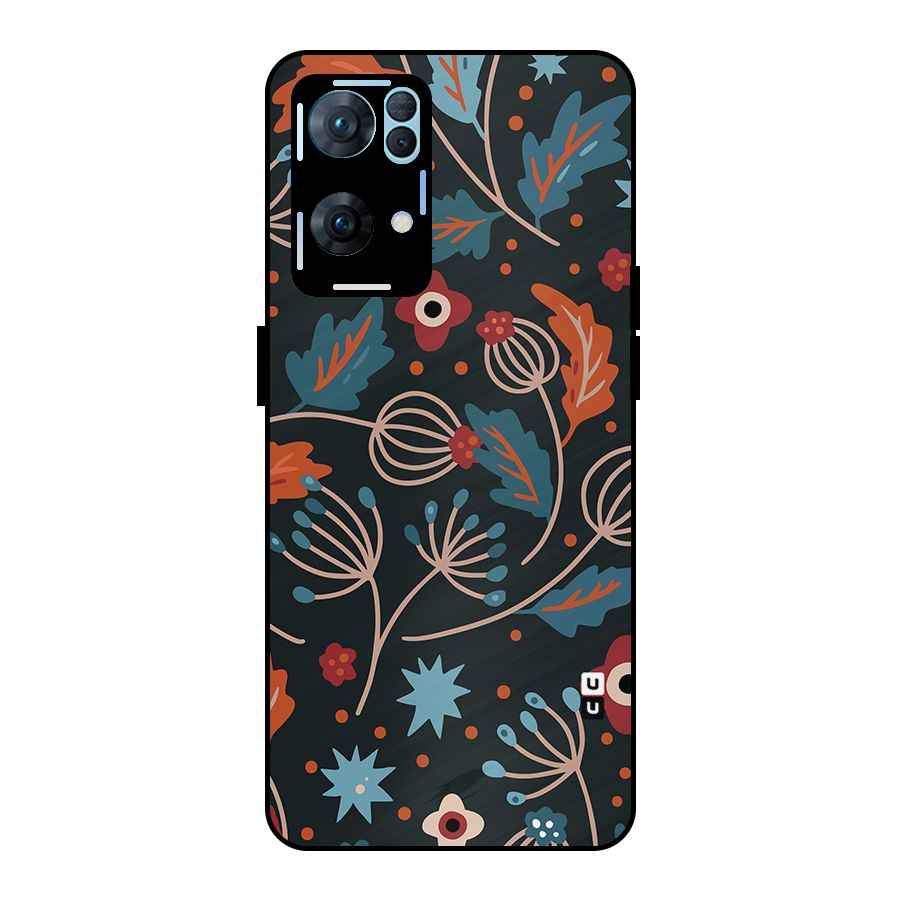 Nordic Arts Leaves Metal Back Case for Oppo Reno7 Pro 5G