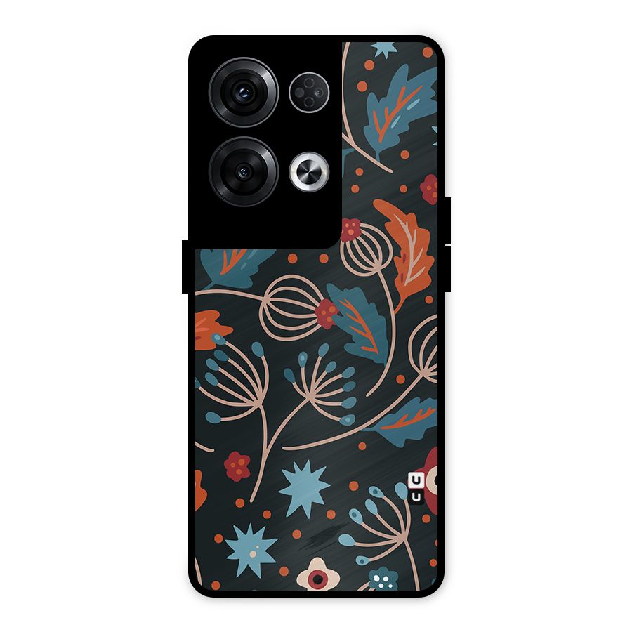 Nordic Arts Leaves Metal Back Case for Oppo Reno8 Pro 5G