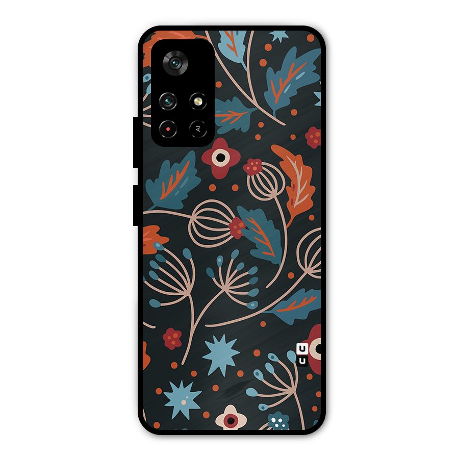 Nordic Arts Leaves Metal Back Case for Poco M4 Pro 5G