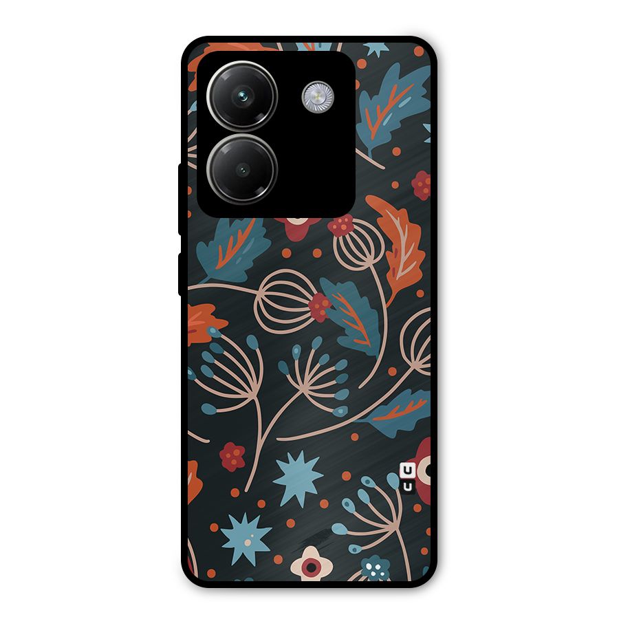 Nordic Arts Leaves Metal Back Case for Poco M7 Pro 5G