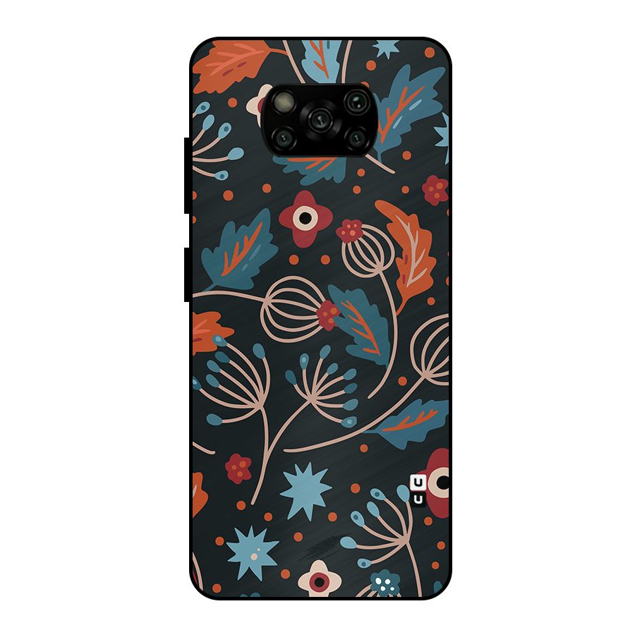 Nordic Arts Leaves Metal Back Case for Poco X3